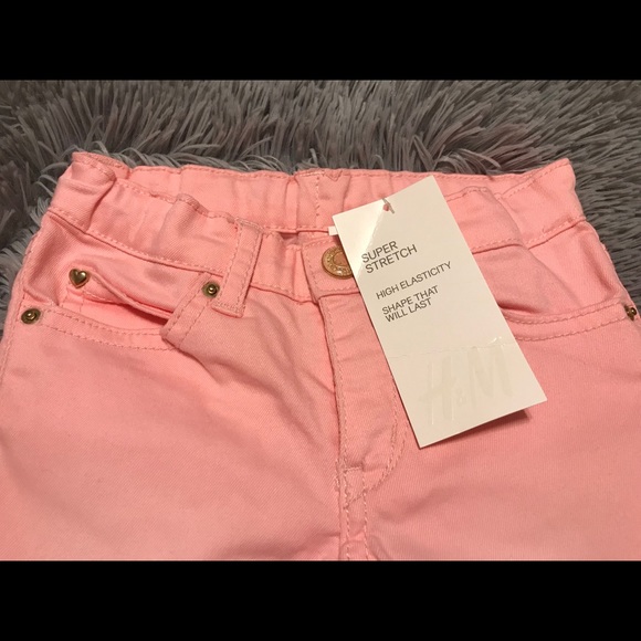 NWT H & M NEON PINK SKINNY JEANS - Picture 3 of 5